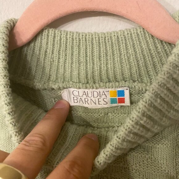 Claudia Barnes Vintage Green Sweater Large - Picture 2 of 3